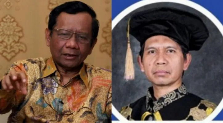 Kolase foto Mahfud MD dan Rektor ITK Budi Santosa. (foto: diolah dari google)