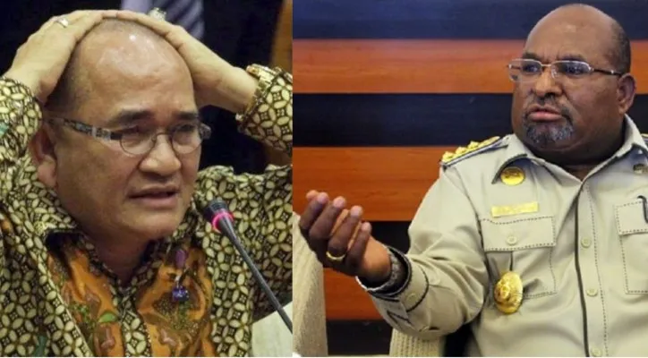 Ruhut Sitompul dan Gubernur Papua Lukas Enembe (Foto: ist.)