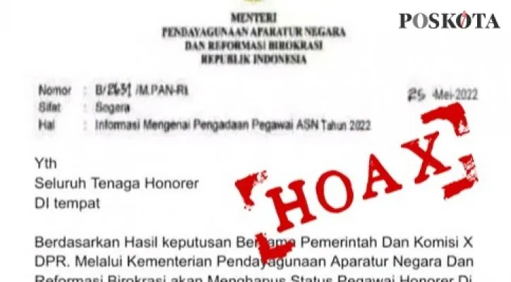 Surat  Pengangkatan Tenaga Honorer menjadi  PNS Tanpa Tes adalah palsu. (rizal)