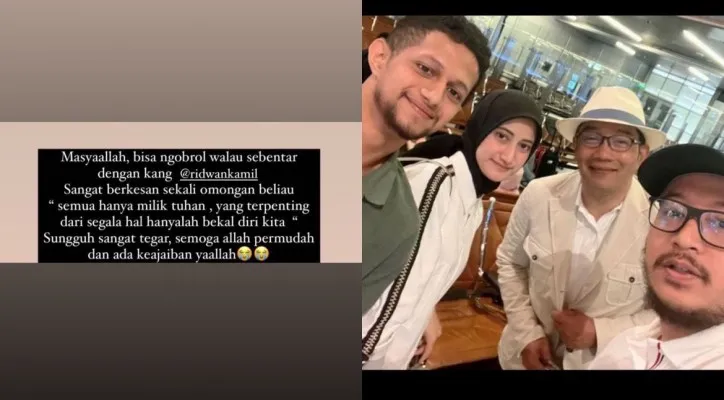 Selebgram Ajak Selfie Ridwan Kamil yang Tengah Berduka di Bandara Internasional Hamad, Qatar. (Foto: Instagram/Fitribazrii)