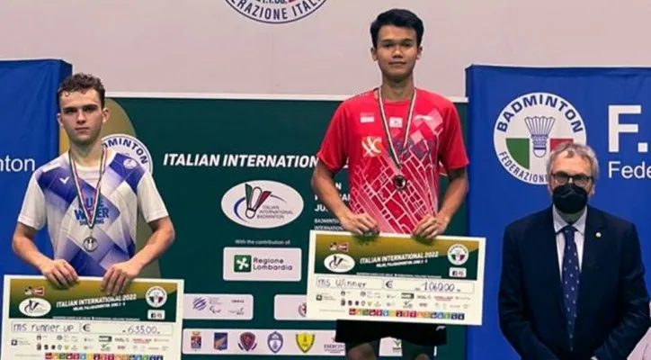 Christian Adinata, tunggal putra Indonesia juara di ajang Italian International 2022 (foto/PBSI)