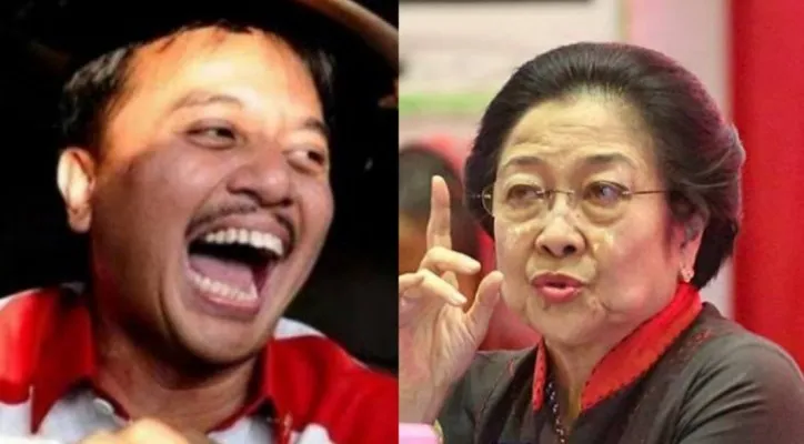 Kolase foto Roy Suryo dan Megawati Soekarno Putri. (foto: diolah dari google)