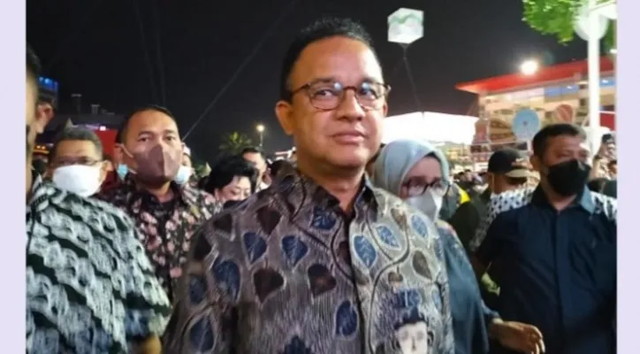  Gubernur DKI Jakarta Anies Baswedan dalam acara Jakarta Fair 2022 di Jakarta, Kamis (9/6/2022).