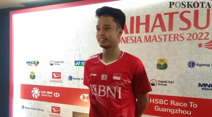 Tunggal putra Indonesia, Anthony Sinisuka Ginting (foto/yoga)