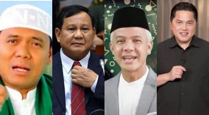 Kolase foto Gus Nur, Prabow Subianto, Ganjar Pranowo, Erick Thohir. (ist/diolah dari google.com)