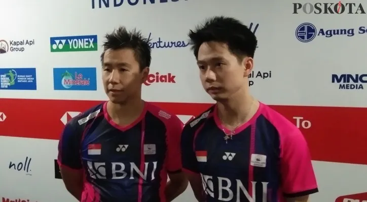 Ganda putra andalan Indonesia, Marcus Fernaldi Gideon/Kevin Sanjaya Sukamuljo (foto/yoga)