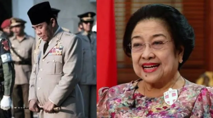 Kolase foto Soekarno dan Megawati Soekarno Putri. (foto diolah dari google)