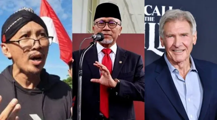 Kolase foto Abu Janda, Zulkifli Hasan dan Harrison Ford. (ist/diolah dari google.com)