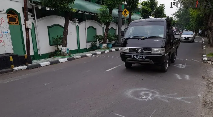 Lokasi kecelakaan bocah 5 tahun terlindas Honda Jazz di Jalan Pancoran Timur, Jakarta Selatan. (foto: poskota/zendy)