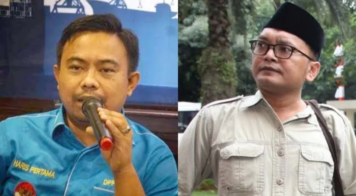 Kolase foto Ketua KNPI, Haris Pertama dan pegiat media sosial, Guntur Romli. (ist/diolah dari google.com)