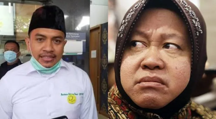 Kolase foto  Ketua Bidang Advokasi DPP FPI, Aziz Yanuar dan Menteri Sosial, Tri Rismaharini. (ist/diolah dari google.com)