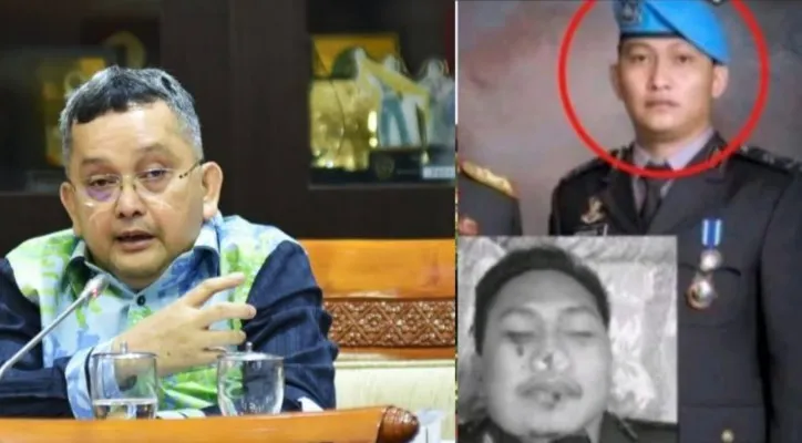 Kolase foto Anggota Komisi III DPR Trimedya Panjaitan dan Brigadir J yang tewas ditembak di rumah Kadiv Propam Irjen Ferdy Sambo. (ist/diolah dari google.com)