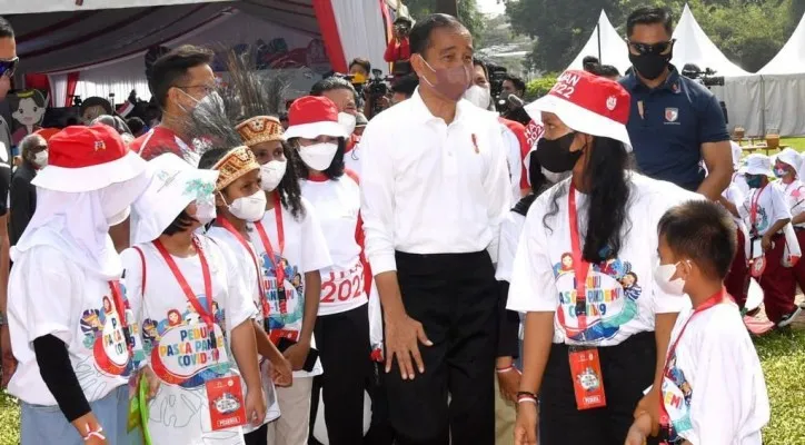 Presiden Joko Widodo saat menghadiri acara peringatan Hari Anak Nasional. (biro pers)