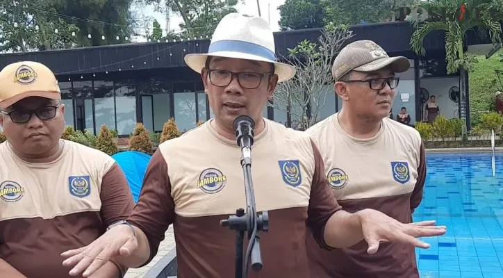 Gubernur Jawa Barat, Ridwan Kamil saat di Jambore Kepala Desa Se-Kabupaten Bogor.(foto: poskota/panca)