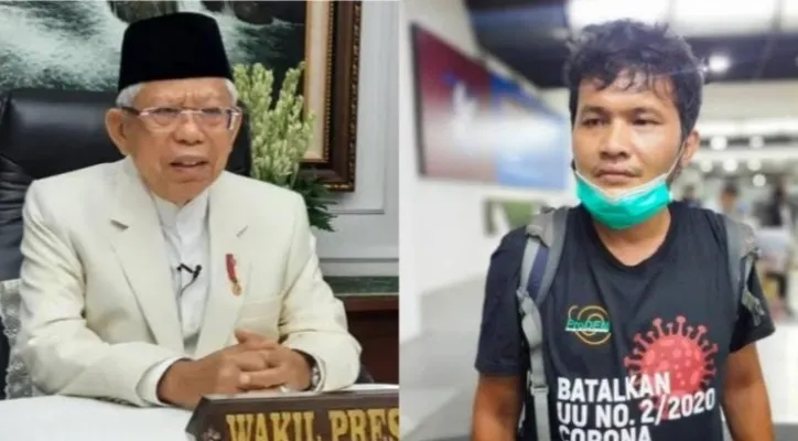 Kolase foto Wapres, Ma'ruf Amin dan pegiat media sosial, Nicho Silalahi. (ist/diolah dari google.com)