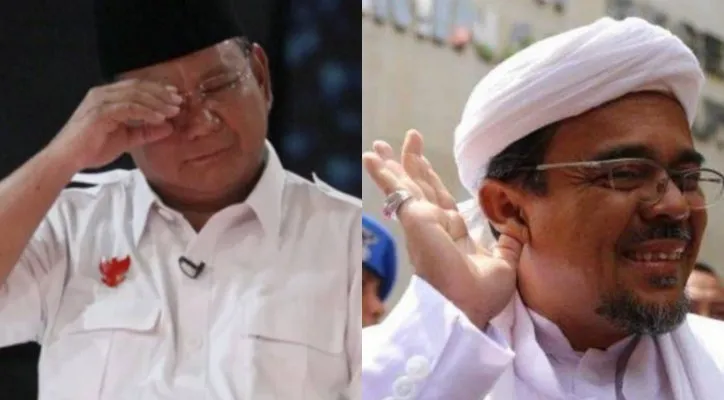 Kolase foto Prabowo Subianto dan Habib Rizieq Shihab. (ist/diolah dari google.com)