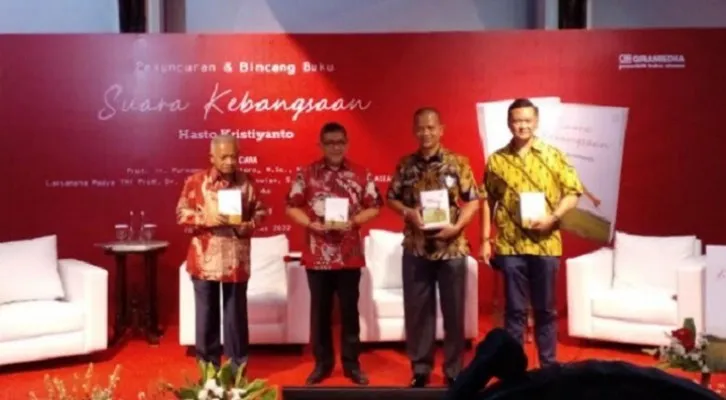 Peluncuran buku Hasto Kristiyanto berjudul “Suara Kebangsaan” di Bentara Budaya, Jakarta, Minggu (7/8/2022). (Foto/Poskota)