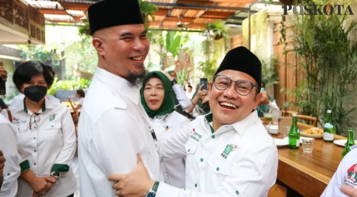 Ahmad Dhani dengan ketua Umum Partai Kebangkitan Bangsa (PKB) Muhaimin Iskandar.(foto: poskota/rizal)