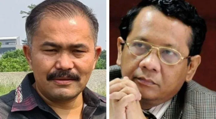 Pengacara keluarga Brigadir J, Kamaruddin Simanjuntak dan Menko Polhukam Mahfud MD.(ist)