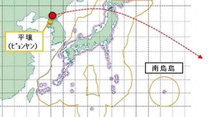 Peta udara negara Jepang yang dilintasi misile Korea Utara.(ist)