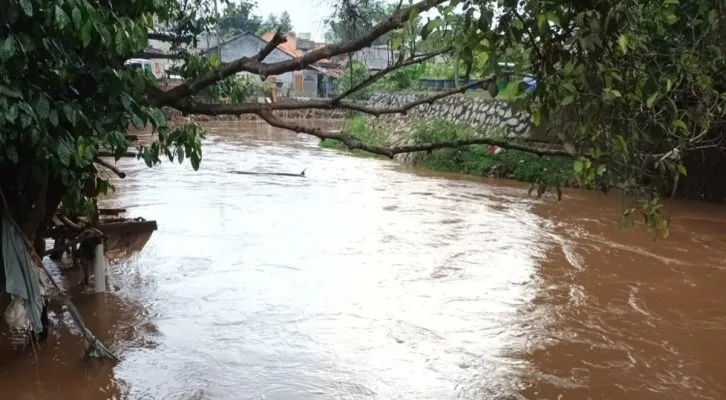 Air kali Pesanggrahan yang meluap. (Ist)