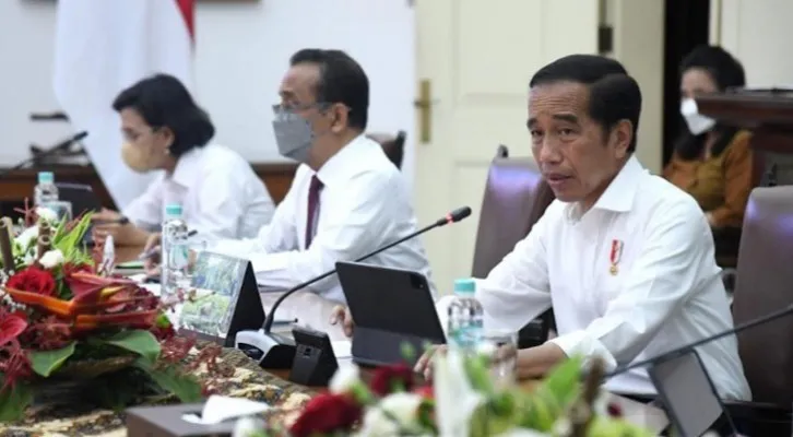 Presiden Joko Widodo saat memimpin rapat yang membahas penanganan gagal ginjal akut.  (Foto: biro pers)