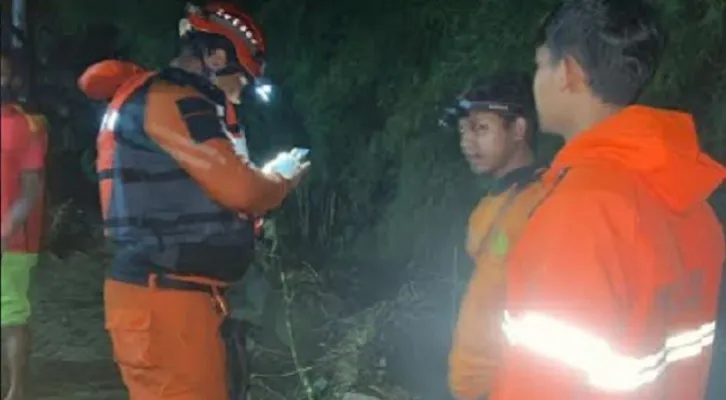 Petugas BPBD Kabupaten Bogor saat melakukan pengecekan ke lokasi kejadian. (ist)