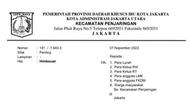 Himbauan dini potensi banjir rob di Jakarta Utara. (ist)