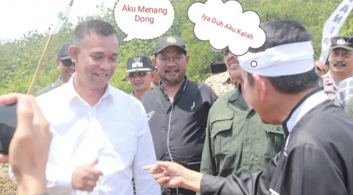 Meme Dedi dan Aming "saling mempermalukan" videonya beredar luas di masyarakat Purwakarta. (ist).