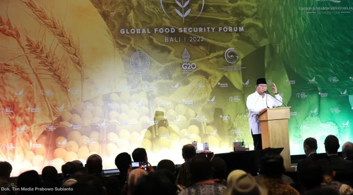 Prabowo dalam sambutan pada acara Global Food Security Forum. (ist)