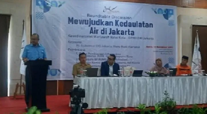 Direktur Pelaksanaan Pembiayaan Infrastruktur Permukiman,  Kementerian PUPR, Meike Kencanawulan Martawidjaja, dalam diskusi Mewujudkan Kedaulatan Air di Jakarta, Senin (14/11)