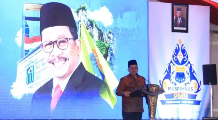 Wamenag Zainut Tauhid Sa'adi  saat membuka Musyawarah Pimpinan Nasional (MUSPIMNAS) PMII.(ist)