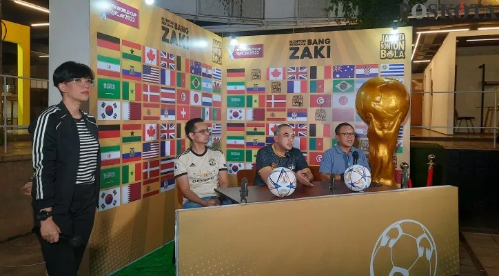 Acara Nobar  Piala Dunia 2022 di kantor DPD Partai Golkar DKI.(Foto: Aldi)