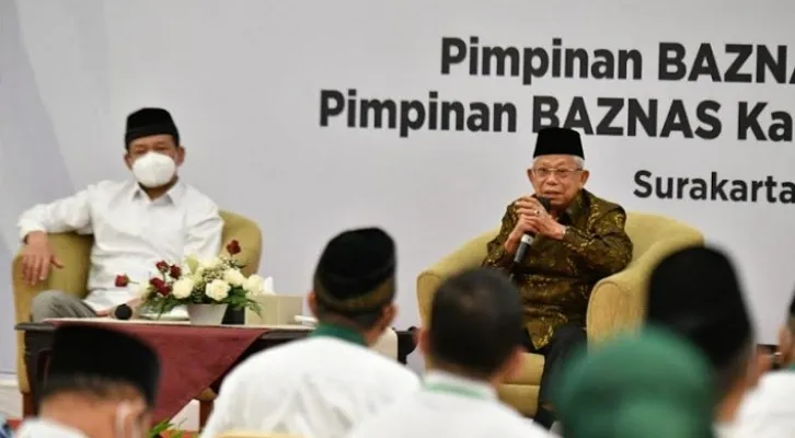 Wapres KH Ma'ruf Amin saat menghadiri acara Silaturahmi dengan Pimpinan dan Pengurus BAZNAS se-Jawa Tengah. (Setwapres)