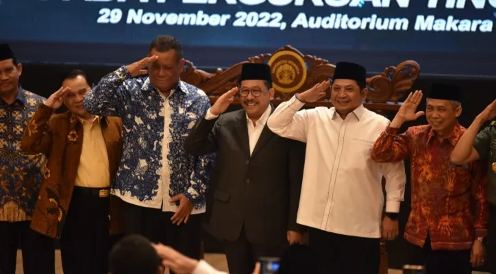 Wamenag Zainut Tauhid Sa'adi saat menghadiri Launching Griya Moderasi Beragama dan Bela Negara (GMBBN) di Kampus UI. (ist)