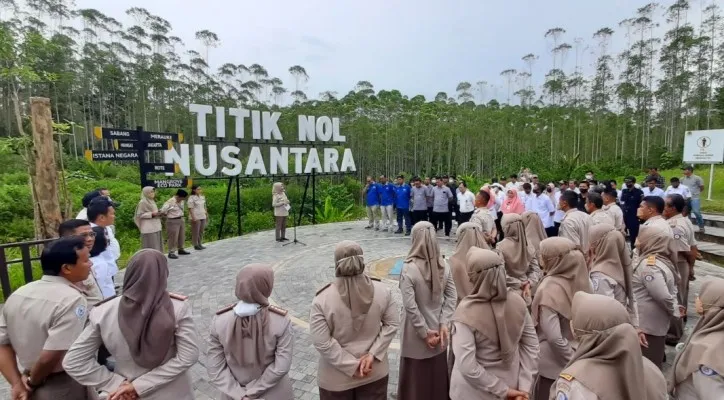 Kepala BKIPM Pamuji Lestari saat  memimpin Apel Siaga Pemantauan Kesiapan Stakeholders Perikanan di titik nol  IKN( ist). 