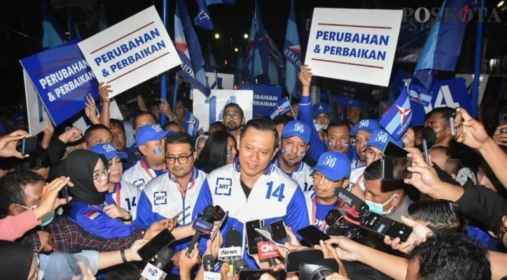 Ketua Umum Partai Demokrat Agus Harimurti Yudhoyono (AHY)  datang ke kantor KPU pusat.(Foto: Aldi)