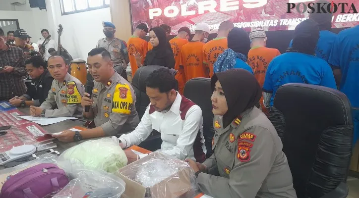 Rilis akhir tahun Polres Bogor terkait angka kecelakaan lalu lintas di Kabupaten Bogor. (Foto: Panca)