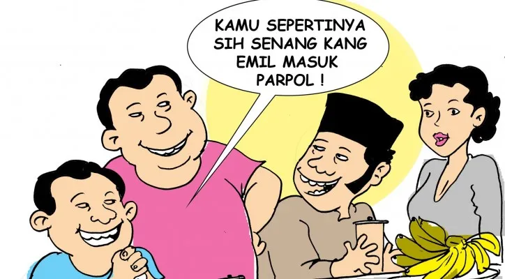 Obrolan Warteg setelah Kang Emil berjas kuning.(Yudi Ucha)