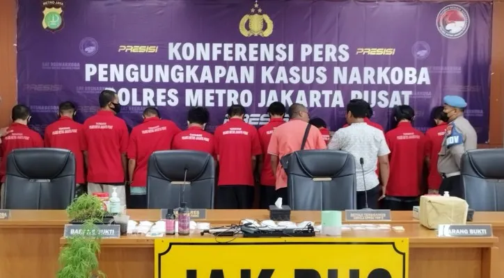 Polres Metro Jakarta Pusat mengungkap kasus peredaran narkoba sepanjang bulan Januari 2023. (ist)