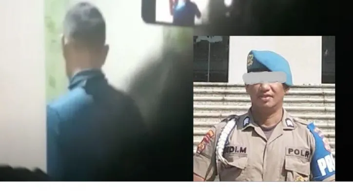 Suasana penggerebekakan perselingkuhan Bripka Dedi Musari dengan NH di hotel Kendari. (Ist)