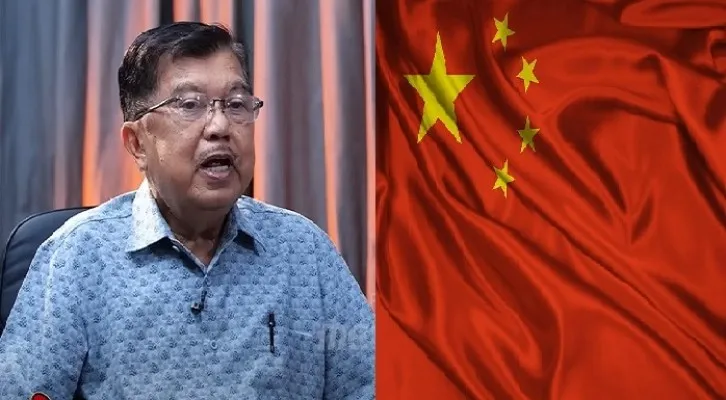 Jusuf Kalla - bendera Cina. (kolase foto)