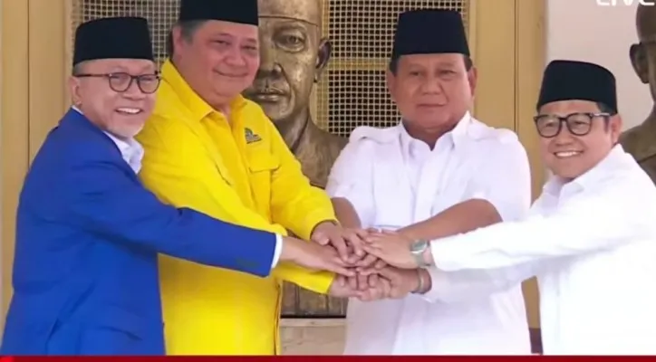 Potret keempat ketua umum partai PAN, Golkar, Gerindra, dan PKB (Youtube/Kompas TV)