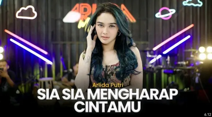 Lirik lagu 'Sia Sia Mengharap Cintamu' - Arlida Putri (YouTube/@Arlida Putri Official)