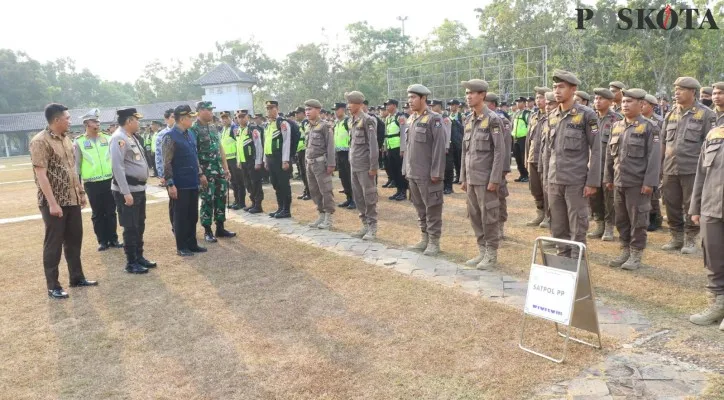 Teks Foto: Apel gelar pasukan pengamanan pilkades di Kabupaten Tangerang. (Veronica)