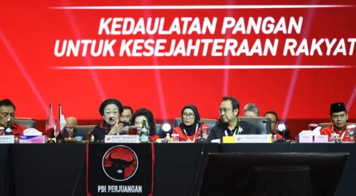 Teks Foto: Megawati Soekarnoputri dalam Rakernas PDIP. (ist)