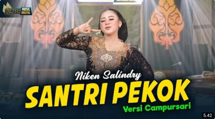 Lirik lagu 'Santri Pekok' - Niken Salindry (YouTube/Kembar Music Digital)