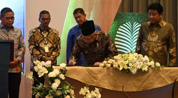 Teks Foto: Wapres KH Ma'ruf Amin saat menghadiri peresmian proyek milik CBI. (setwapres)