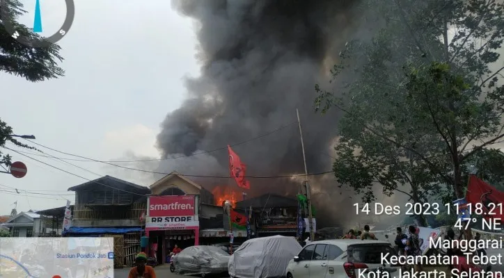 Kebakaran di Manggarai, Jakarta Selatan hanguskan sejumlah bangungan tempat tinggal. (Ist)