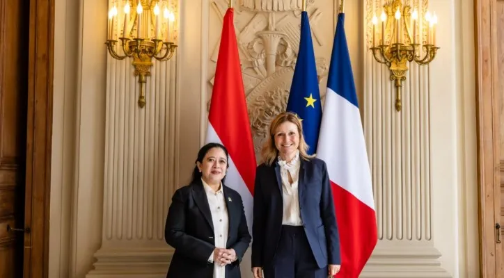 Foto: Ketua DPR RI Puan Maharani bilateral meeting Ketua Majelis Nasional Prancis, Madame Yaël Braun-Pivet. Prancis, bahas isu soal perempuan dan pemilu. (Ist.)